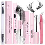 Qiveaory Lash Bond and Seal Kit 4 Pcs DIY Lash Extension with Waterproof Lashe Cluster Glue 72h Hold and Seal Lash Remover Tweezers Portable Eyelash Brush with Cap for Eyelash Extensions Beginners