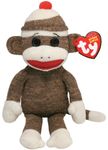 Ty Beanie Socks the Sock Monkey Brown 23cm