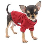 LOPHIPETS 100% Cotton Dog Tee Shirt for Small Dogs Teacup Chihuahua Yorkie Puppy Clothes-Red/XXS