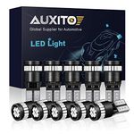 AUXITO 194 LED Light Bulb, Ultra Blue 168 2825 W5W T10 Wedge 24-SMD 3014 Chipsets LED Replacement Bulbs Error Free for Car Dome Map Reading License Plate Instrument Panel Dashboard Lights (Pack of 10)