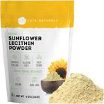 Kate Naturals Sunflower Lecithin Powder for Baking Bread, Gummies, Cooking (4oz) 100% Natural, Gluten Free, Non-GMO Substitute for Lecithin Powder for Liposomal Vitamin C, Lactation Supplement