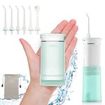 Hangsun Water Flosser Cordless Travel, Mini Oral Irrigator Portable Teeth Cleaner HOC600, IPX7 Waterproof Electric Dental Flossers with Telescopic Water Tank, 6 Jet Tips for Braces Bridges Care