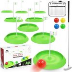 IGRL Mini Golf Game Set, Indoor Mini Golf Course for Adults Includes 9 Holes, 4 Balls, Dry-Erase Scorecard, and Golf Putter, Build Your Own Miniature Golf Course at Home Office Green Backyard