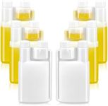 Baderke 6 Pcs 8.5oz Plastic Liquor Flask Small Flasks with Built in 0.5oz Shot Glass Chamber Dispenser with Caps Plastic Flask for Liquor to Store and Pour for Concerts Travel Party Events