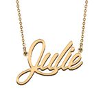 HUAN XUN Unique Personality Personalized Julie Name Necklace Gold Chain Jewelry Gift