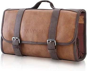 Hanging Toiletry Bag for Men VANCASE Leather Bathroom and Shower Organizer Travel Makeup Accessories kit/Great Gift