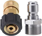 Tool Daily Pressure Washer Adapter, 3/8 Inch Quick Connect Kit, M22 14mm to M22 Metric Fitting, 5000 PSI