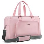 Bagsmart Weekender Bag for Women, Travel Duffle Bag Carry on Bag Overnight Bags for Women Work Bag Fit 15.6 inch Laptop, Pink, 27L