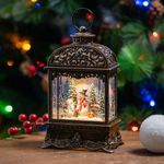 Christmas Snow Globes, Snowman Water Lantern, 8 Christmas Music, USB Powered & Battery, Holiday Decorations Gifts for Family Children or Friends