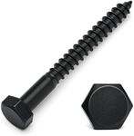 1/2" x 6" Hex Head Lag Bolts 20PCS Heavy Duty Lag Screws 304 Stainless Steel Wood Lag Screw Black Dacromet Commercial/Industrial Grade Bolt