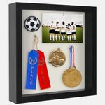 Americanflat 11x11 Shadow Box Frame - Soft Linen Back - Perfect to Display Memorabilia, Pins, Awards, Medals, Tickets, Photos