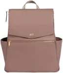 Freshly Picked Classic II Diaper Bag Backpack, Wipeable Vegan Leather Diaper Bag With Changing Pad, Convertible (Heather V2)