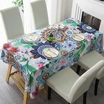 HMS Happy Memories Tablecloth, Original Design Hand Drawing Art Print Table Cloth, Washable Water Resistance Microfiber Decorative Rectangle Table Cover (Tape 10, 60"x102")