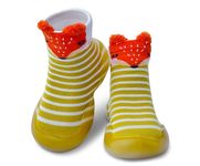 Dookeh Baby Sock Shoes (3-YellowFox, 6-12 Months, EU Size 18, Factory Size_Printed on Shoes 18/19)