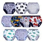 BIG ELEPHANT Potty Training Underwear, 100% Cotton Absorbent Unisex Toddler Pee Pants for Boys & Girls (Dinosaur Force, 10-Pack, 2T)