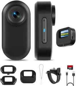 64GB 1080P Mini Body Camera with Screen, Thumb Size Wearable Body Cam, 5H Hands-free POV Recording, Magnetic Portable Action Camera Mount Anywhere for Work, Security, Riding, Pets, Sports(Black）