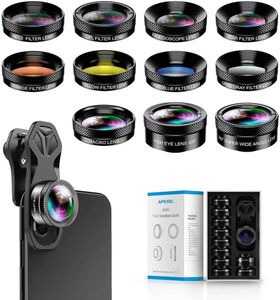 Apexel 11 in 1 Phone Camera Lens Kit - Wide Angle Lens & Macro Lens+Fisheye Lens/ND32/kaleidoscope/CPL/Color Lens Compatible with iPhone Samsung Sony and Most of Smartphone