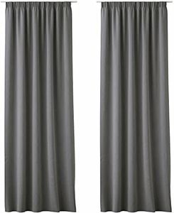 JEMIDI Rideau occultant - 1x Rideau ou 2X Rideau avec Ruban fronceur pour fenêtre Salon Chambre Bureau - Rideau Opaque 140 x 250 cm en Polyester
