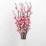 LGEGE Artificial Pink Plum Blossom 6 Pcs,Fake Flowers Silk Fabric Simulation Flowers Bouquet for Home Kitchen Office Hotel Decoration Floral Arrangement Centerpieces for Table