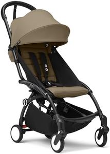 Stokke YOYO3 Stroller from 6 Months - Includes Black Frame/Toffee Seat Cushion + Canopy - Folds in & Out in a Flash - Light & Compact - Carry-On Compatible