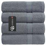Casabella Luxury Pack Of 4 Bath Sheet 100% Egyptian Cotton Super Soft towel_Silver