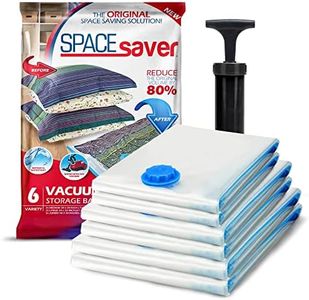 Spacesaver Space Bags Vacuum Storage Bags Save 80% on Storage Space, Variety 6 Pack - Vacuum Seal Bags for Travel, Comforters, Blankets, Bedding, Clothing - Pump for Travel(2 Medium, 2 Large, 2 Jumbo)