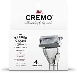 CREMO - Barber Grade Razor Blades for Men | 4 Refills - FIGHTS RAZOR BURN