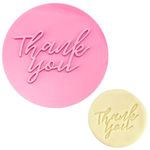 Crethinkaty Teachers' Day Fondant Embosser Thank You Shape 3D Dented Design Cookie Stamp for Baking Cookies,Decorating Cake/Sugar Paste/Cupcake