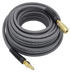 YOTOO Hybrid Air Hose 1/4-Inch by 50-Feet 300 PSI Heavy Duty, Lightweight, Kink Resistant, All-Weather Flexibility with 1/4-Inch Industrial Air Fittings and Bend Restrictors, Gray