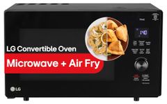 LG 28 L, Convertible Microwave Oven with Air Fry, Charcoal Lighting Heater, Wi-Fi Enabled (MJEN286UFWF, Black, Motorised Rotisserie, 60 Air Fry Recipe, 40 Scan to Cook Recipes & 331 Auto Cook Menu)