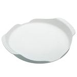 KitchenCraft Microwave Tray with contoured Handles, Non-Slip feet, Ideal for Food containers, Soups, 23 cm (9"), White