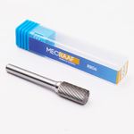 MECRAAF® Super Grade Carbide Rotary Burr Cutter|Single Cut| 6mm Shank (1/4") | Head Dia: 9.5mm|Die Grinder Bit|Cylindrical with end cut|for Metal Wood Carving Engraving Polishing Drilling (CE 4)