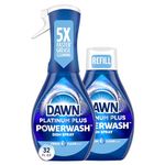 Dawn Platinum Powerwash Dish Spray Starter Kit, Dish Soap, Fresh Scent Bundle, 1 Starter Kit plus 1 Refill (16 fl oz ea)