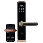 QUBO Smart Door Lock Elite from Hero Group | 7-Way Unlocking | Fingerprint | OTP Remote Unlocking | PIN | RFID Card | Mobile App | Mechanical Key | 1 Year Brand Warranty (Copper)