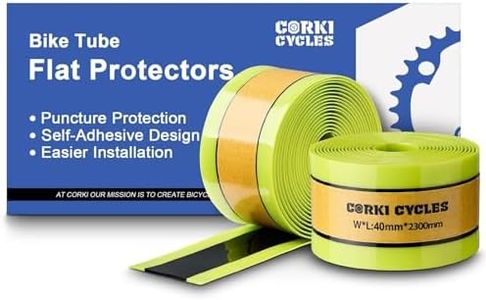 Corki Cycles Puncture Proof Bike Tire Liners Self-Adhesive 2-Pack - Heavy Duty Flat Protection for 12 14 16 18 20 24 26 27.5 29 & 700c Bicycle Tires and Tubes - Fits Width 2.125" to 2.4"