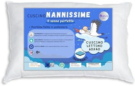 Oasis Flex Cuscino Lettino Bambino 60x40 cm Alto 8 cm 100% Cotone Guanciale Culla Antiacaro Anallergico Traspirante 1 2 3 4 anni Qualità OEKO-TEX Made in Europe