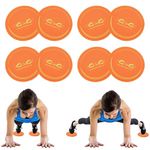 iQinQi Exercise Core Sliders for Working Out, Dual Sided Sliding Discs Use on Hardwood Floors, Workout Glider Discs Abdominal & Total Body Gym Exercise Equipment for Home (8Pcs Orange)