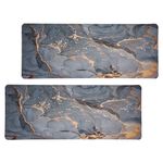 Kuber Industries Pack of 2 Kitchen Mats for Floor | Floor Carpet | Carpet for Home | Runner for Kitchen | Carpet Rug for Entrance | Kitchen Floor Runner | Anti-Skid | Golden Marble | Grey