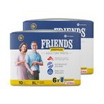 Friends Premium Adult Diapers Pant Style - 20 Count -XL- with odour lock and Anti-Bacterial Absorbent Core- Waist Size 30-56 Inch ;76-142cm