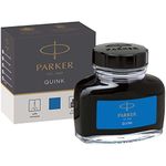 Parker Fountain Pen Ink Bottle | Washable Blue QUINK Ink | 57 ml Fountain Pen Refill.