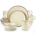 vancasso Navia Nature Dinner Set, Stoneware Vintage Look Cream Dinnerware Tableware, 16 Pieces Dinner Service Set for 4, Include Dinner Plate, Dessert Plate, Cereal Bowl and Mug