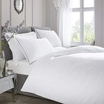 Appletree - White Duvet Cover Sets - Super King Bedding Size (260 x 220cm) - White Plain Duvet Cover Bedding - Soft & Luxury 100% Cotton - Piped Edges Duvet Cover - 2 Pillowcases - Hotel Bedding Style