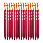 AnyGear 7075 Aluminum Tent Stakes 15 Pack - Ultralight Tri-Beam Tent Pegs with Reflective Rope - Essential Tent Accessories for Camping, Rain Tarps, Hiking, Backpacking