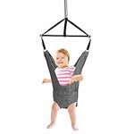 Maxmass Baby Door Jumper and Bouncer, Infant Doorway Jump up Seat with Adjustable Chain, Smooth Zippers and Sturdy Fixing Clamp, Indoor Outdoor Toddler Swing Exerciser for 6-12 Months (Grey)