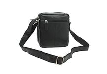 Visconti Compact Leather Messenger/Travel Bag S8 Black