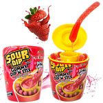 CandiExotics Sour Juicy Dip Gummy Candy Dip'N Stix – Sweet & Sour Chewy Candy for Kids – Strawberry Flavor – Perfect for Parties & Treats