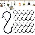 Swatowot® 10 Pack Safety Buckle Design S Hooks 9 cm S Hooks for Hanging S Shaped Hooks for Utensil and Closet Rod Black S Hooks for Hanging Plants Pots and Pans