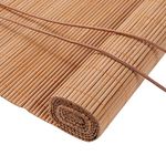 FoundGo Bamboo Roller Blinds No Drilling Customizable,50-120cm Wide,100-280cm Long Bamboo Roman Blinds Curtain,Natural Wood Window Shades Privacy Drape Protection for Windows & Doors(Width x Length)