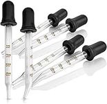 Eye Dropper 6-Pack Bent & Straight Tip Calibrated Glass Medicine Droppers For Essential Oils Pipette Dropper For Accurate Easy Dose & Measuret