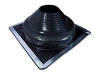 Dektite Premium #7 Black EPDM Metal Roof Pipe Flashing, Square Base, Pipe OD 6" to 12"